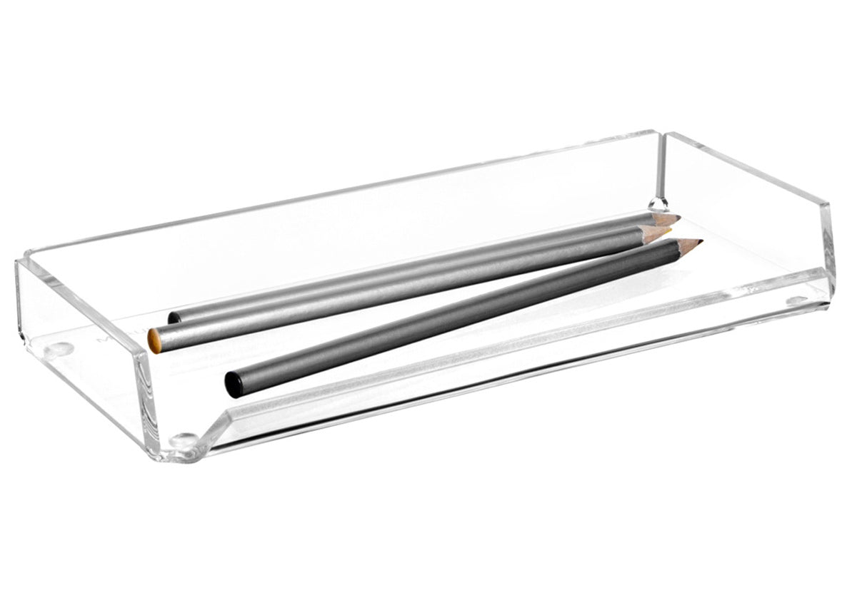 MAUL 1956005 Stifteköcher – 1 Fach, transparent, Acryl, B 220 × H 30 × T 100 mm