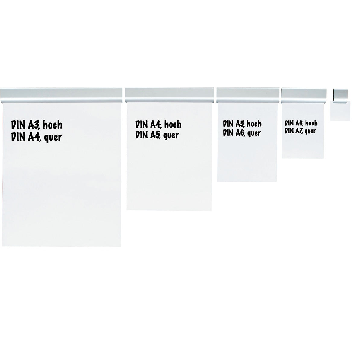 MAUL Klemmschiene – selbstklebend – silber – Aluminium – Breite 40 mm, Klemmweite 10 mm – 1 Stk.