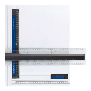 Staedtler Zeichenplatte A4, Mars, Parallel-Zeichenschiene, Kunststoff, Schwarz/Weiss