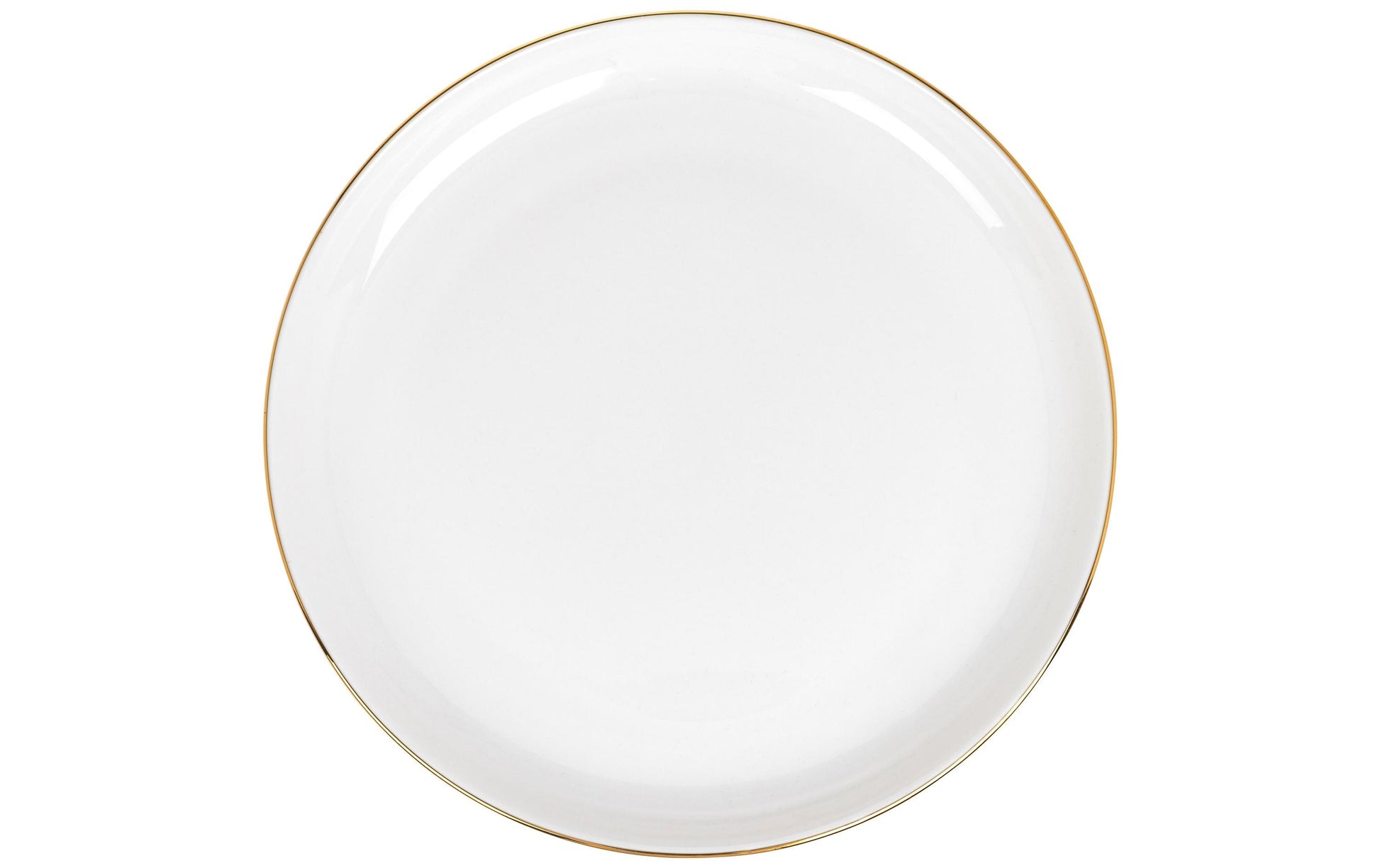 Furber. Furber Speiseteller – 6er Set, Ø 21 cm, Knochenporzellan, Weiss/Gold, spülmaschinenfest
