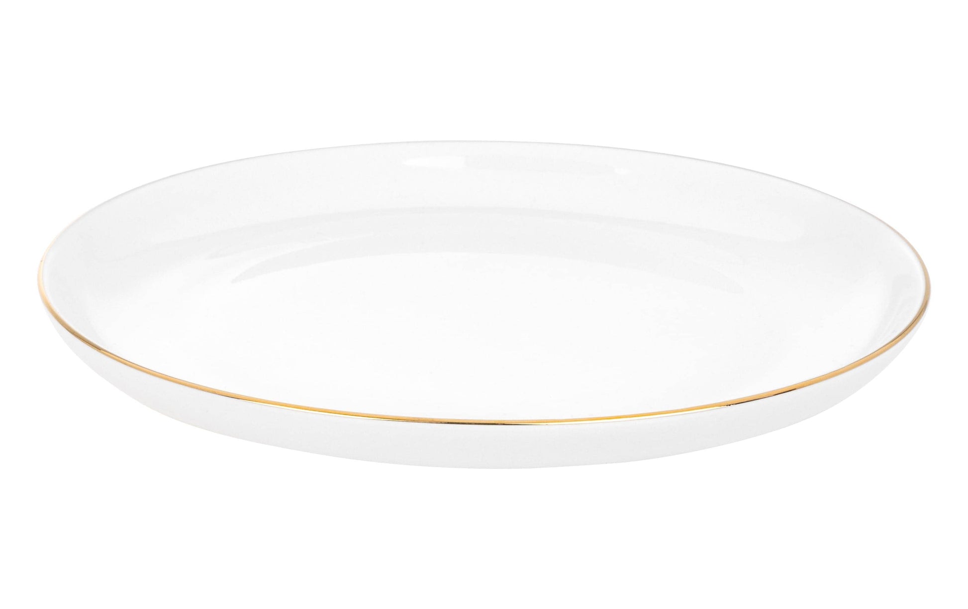 Furber. Furber Geschirrset – 20-teiliges Set, Ø 26,5 cm, Knochenporzellan, Weiss/Gold, spülmaschinenfest