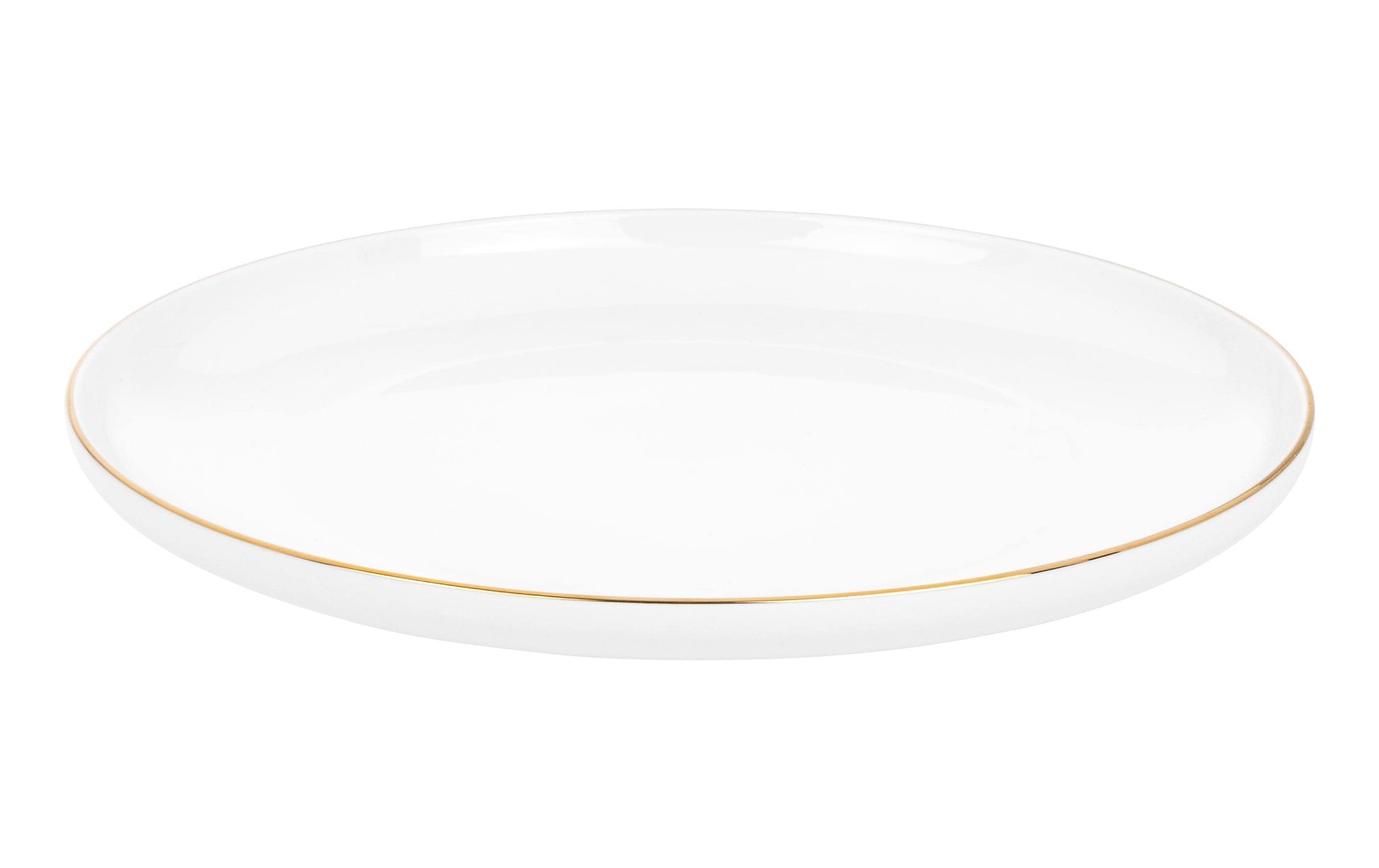 Furber. Furber Speiseteller – 6er Set, Ø 21 cm, Knochenporzellan, Weiss/Gold, spülmaschinenfest