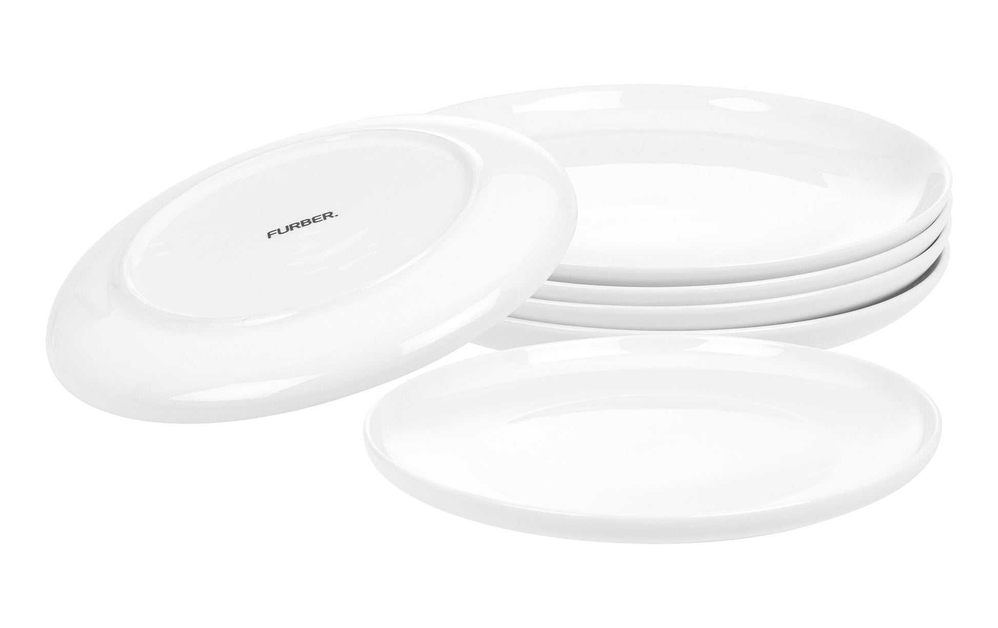 Furber. Speiseteller – 6er Set, Ø 26,5 cm, H 2,7 cm, Knochenporzellan, spülmaschinenfest, mikrowellengeeignet