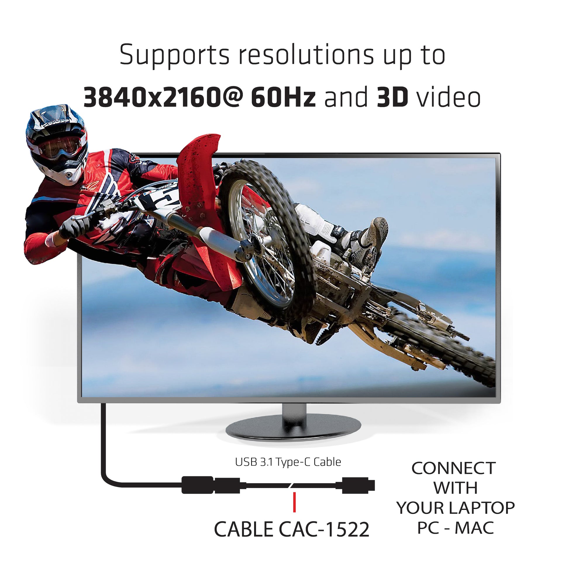 CLUB3D USB-C auf USB-C Kabel – USB 3.2 Gen 2 – 1 m – PD 100 W – Schwarz – für Windows, Mac, Chrome OS
