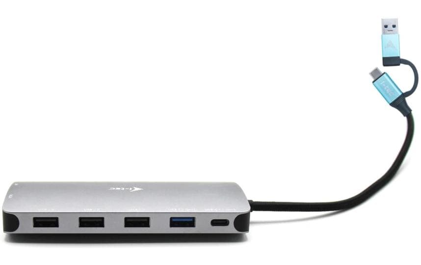 i-tec Metal Nano Dockingstation – USB-C, 2× HDMI, 1× VGA, 4× USB-A, 100 W PD, GbE, für Windows/Mac/Linux