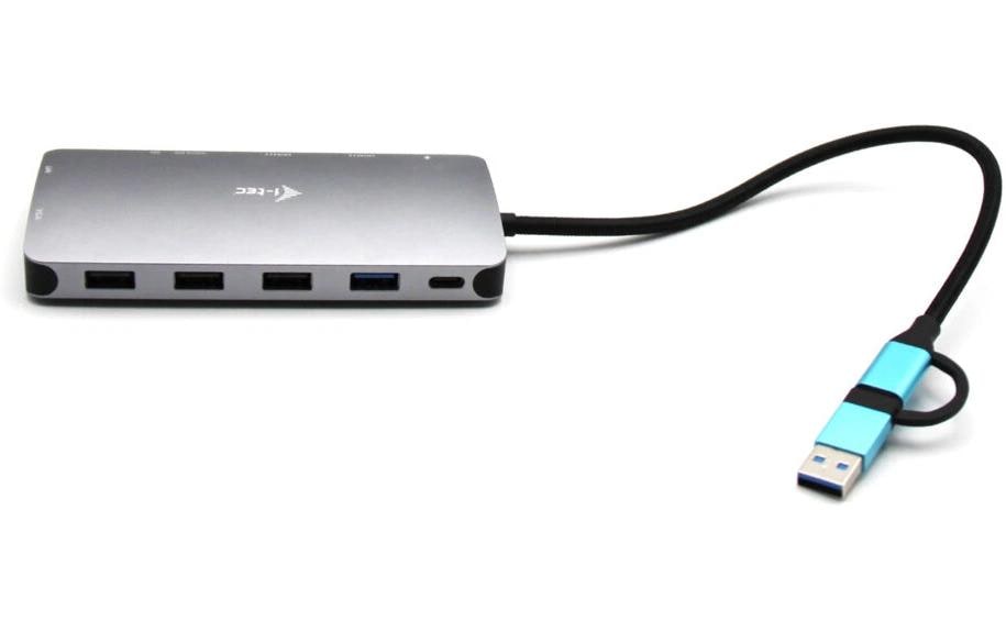 i-tec Metal Nano Dockingstation – USB-C, 2× HDMI, 1× VGA, 4× USB-A, 100 W PD, GbE, für Windows/Mac/Linux
