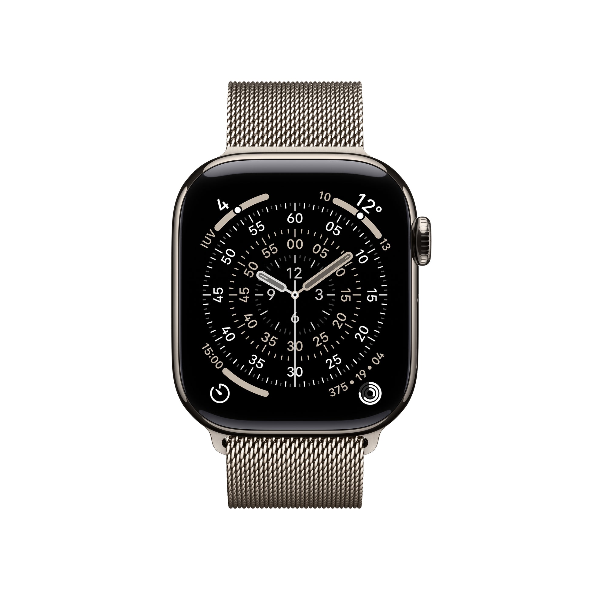 Apple Watch S11 – Smartwatch – 36 mm, LTE, OLED, 50 m, Natural Titanium, Bandgrösse S/M, Milanese Loop