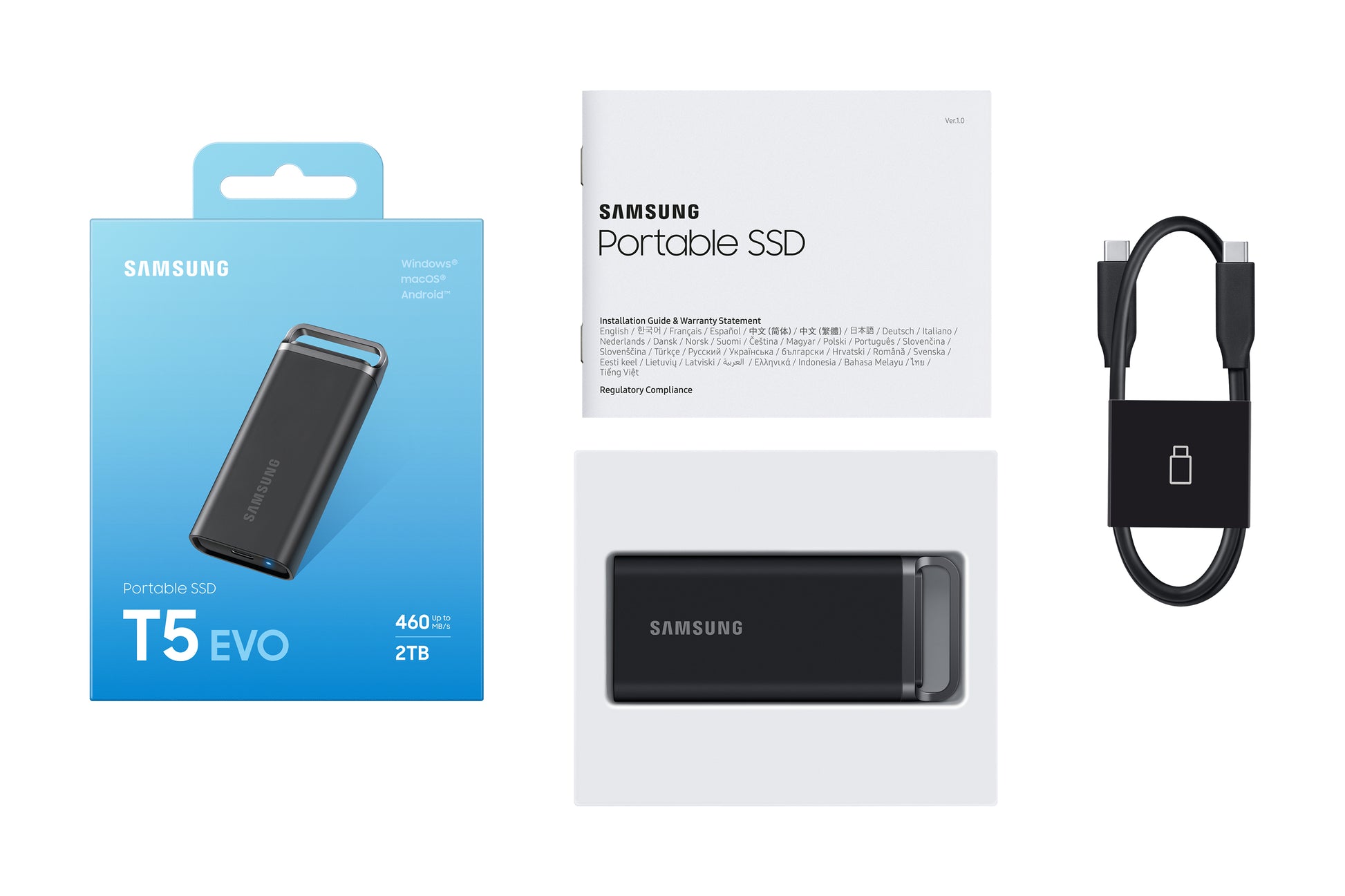 Samsung MU-PH2T0S Speichergerät – 2 TB, USB 3.2 Gen 1, Hardwareverschlüsselung