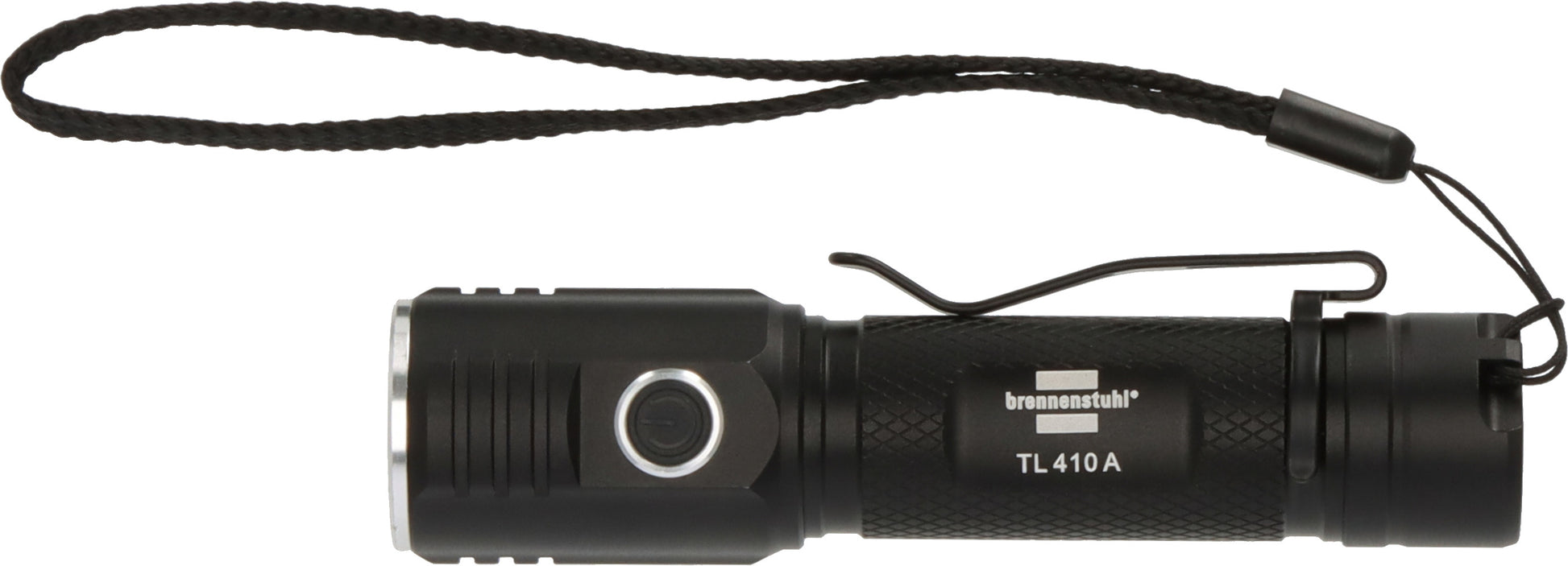 Brennenstuhl Taschenlampe TL 410A – 400 lm, 131 m, IP44, USB-ladebar, 4 Modi (SOS) – Schwarz