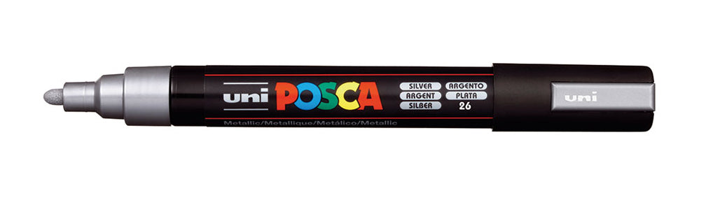 Uni-Ball POSCA PC-5M Acrylmarker – Rundspitze 1,8–2,5 mm – Silber