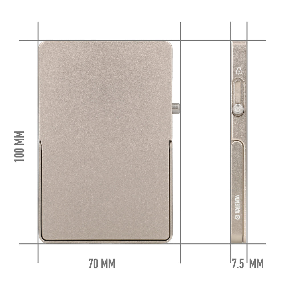 Valenta Halterung – 100 × 70 × 7,1 mm, Aluminium, titanium