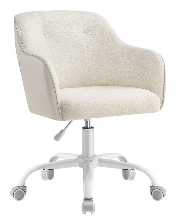 Songmics Bürostuhl Capuccino – 58 × 60,8 × 86–96 cm, beige/hellbeige