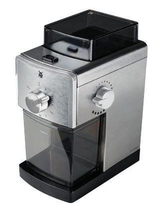 WMF Kaffeemühle STELIO – Scheibenmahlwerk, 17 Stufen, 180 g, 110 W, Silber