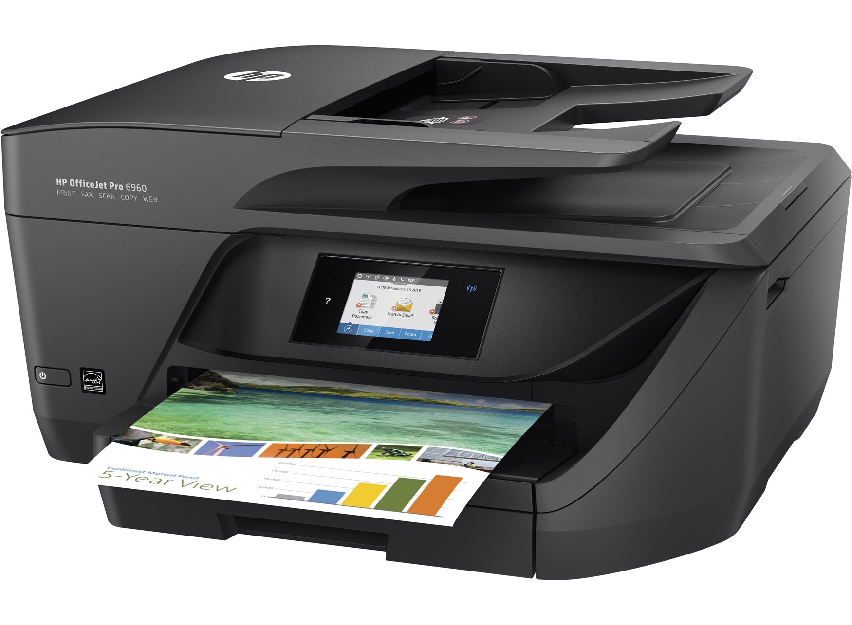 HP OfficeJet Pro 6960 – Farbtintenstrahl-Multifunktionsdrucker, A4, 4-in-1, Duplex, ADF, WLAN, AirPrint