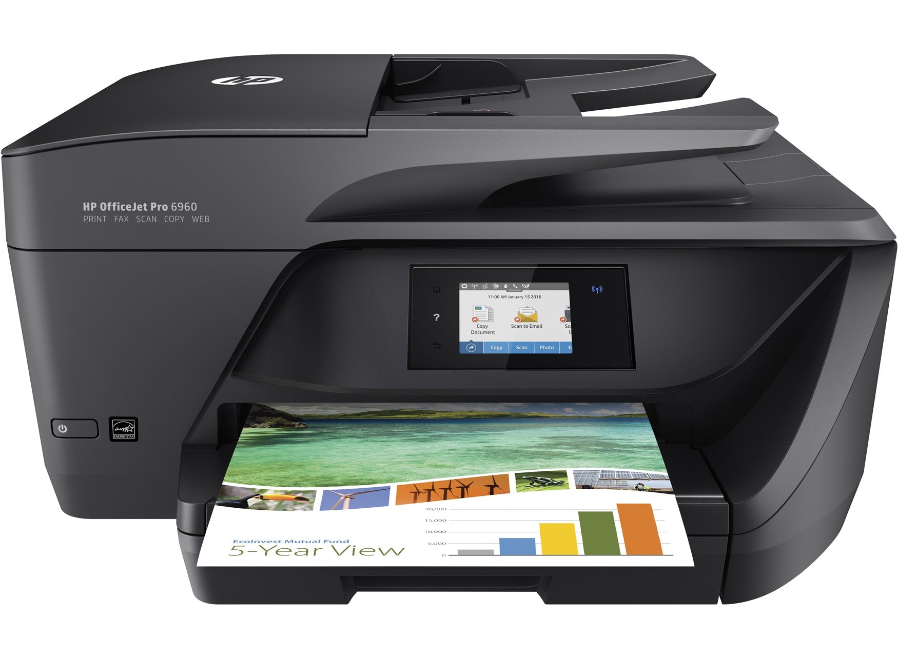 HP OfficeJet Pro 6960 – Farbtintenstrahl-Multifunktionsdrucker, A4, 4-in-1, Duplex, ADF, WLAN, AirPrint