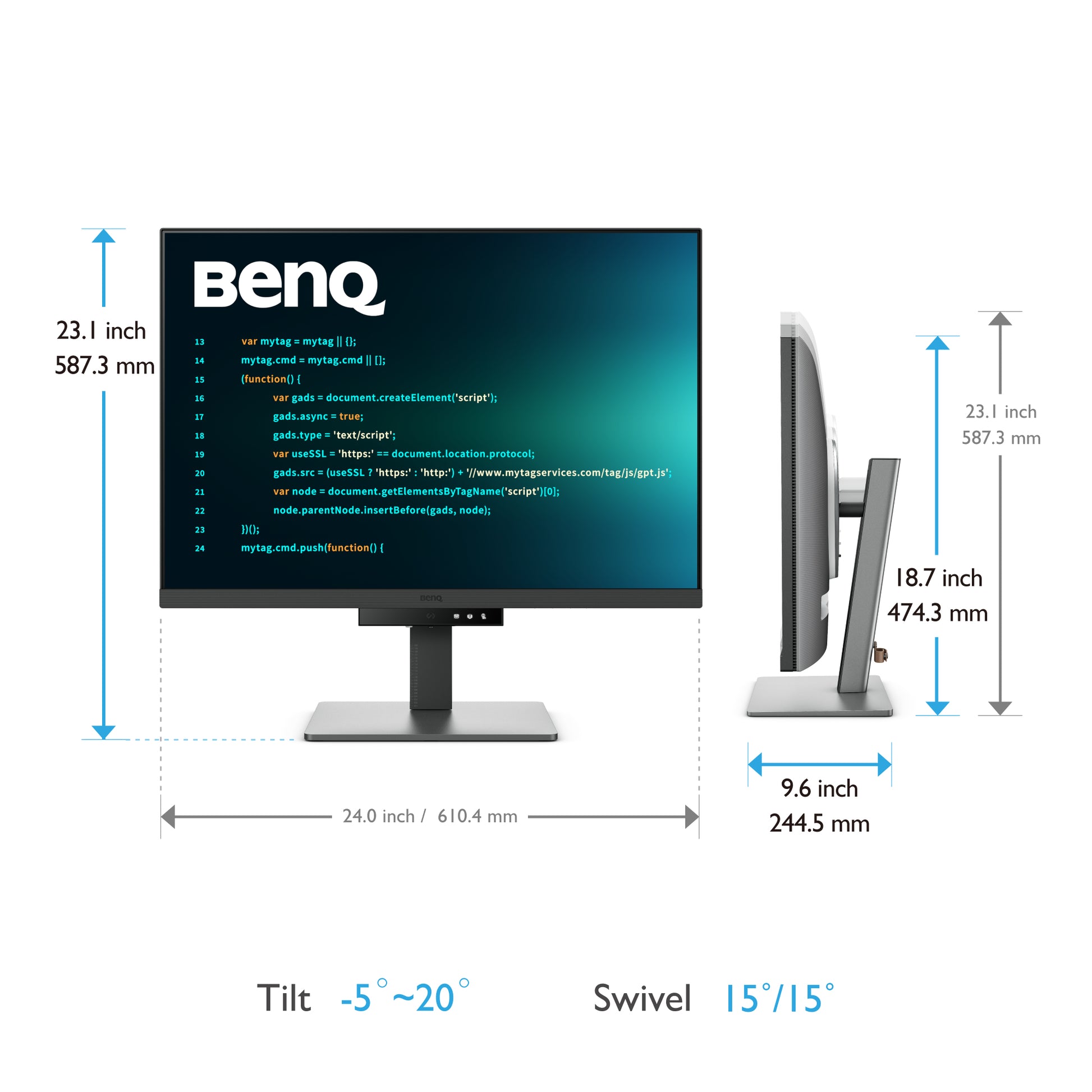 BenQ RD280U – Monitor, 28", 4K UHD, IPS, USB-C, HDR10, DCI-P3, KVM, 5 ms