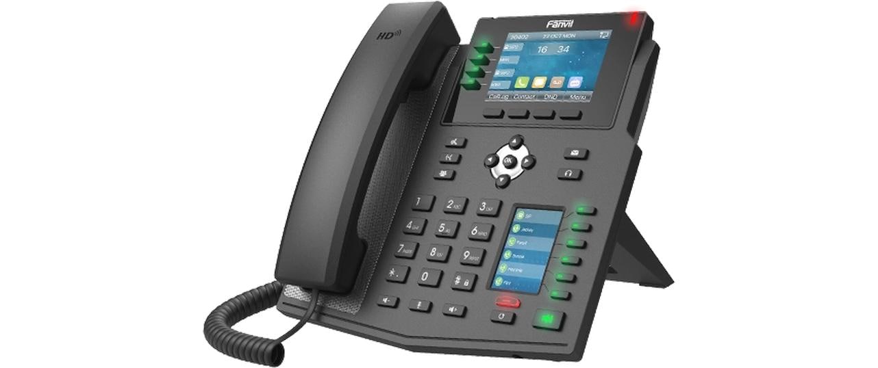 Fanvil X5U V2 – IP-Telefon, 16 SIP-Konten, 3,5", BT, Gigabit, PoE, für Yeastar, Schwarz