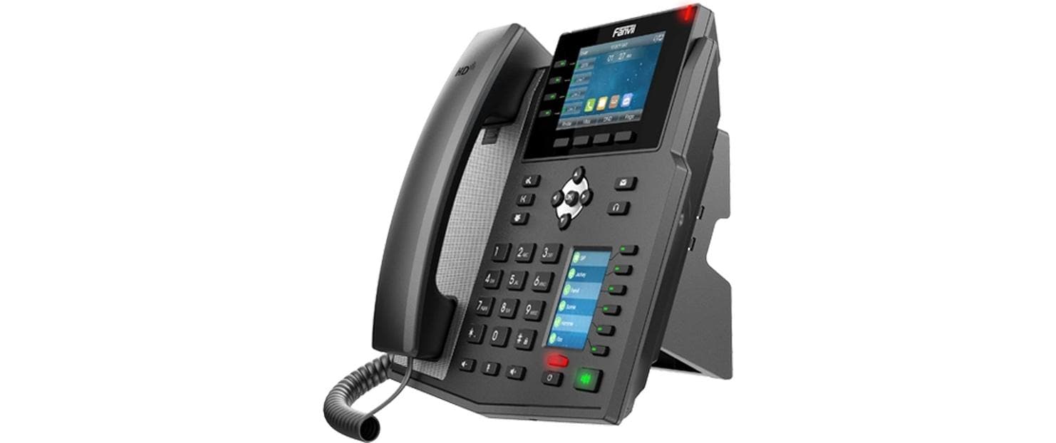 Fanvil X5U V2 – IP-Telefon, 16 SIP-Konten, 3,5", BT, Gigabit, PoE, für Yeastar, Schwarz