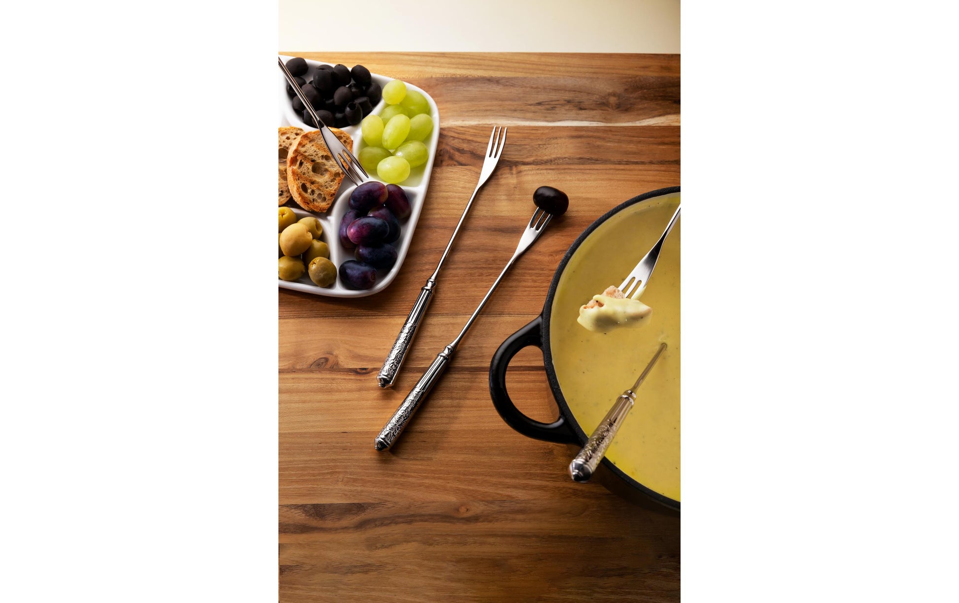 Sola San Remo Elite Fonduegabeln – 26,5 cm, Edelstahl 18/10, Silber, für Käsefondue, spülmaschinenfest