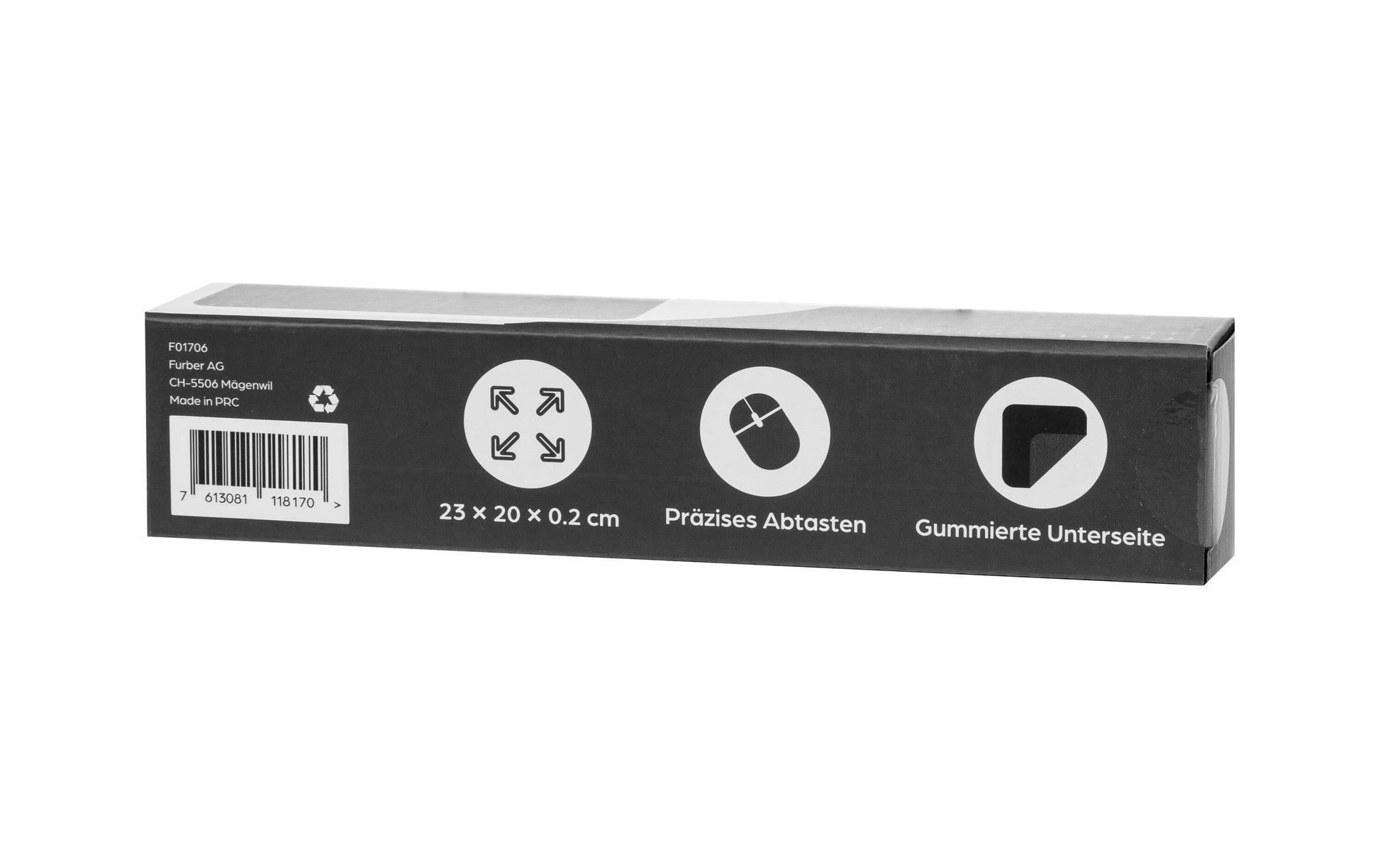 ONIT Starter – Mauspad – 230 × 200 mm, Gummi, Textil, Schwarz, Anti-Rutsch-Basis