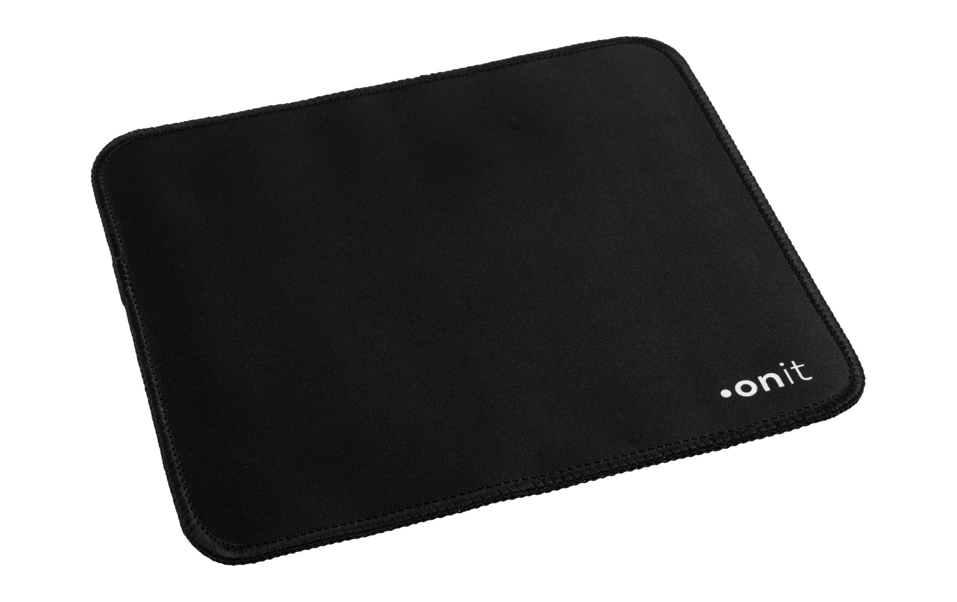 ONIT F01707 – Mauspad – 230 × 200 mm, Gummi/Textil, Schwarz, Gestickte Kanten, Anti-Rutsch-Basis