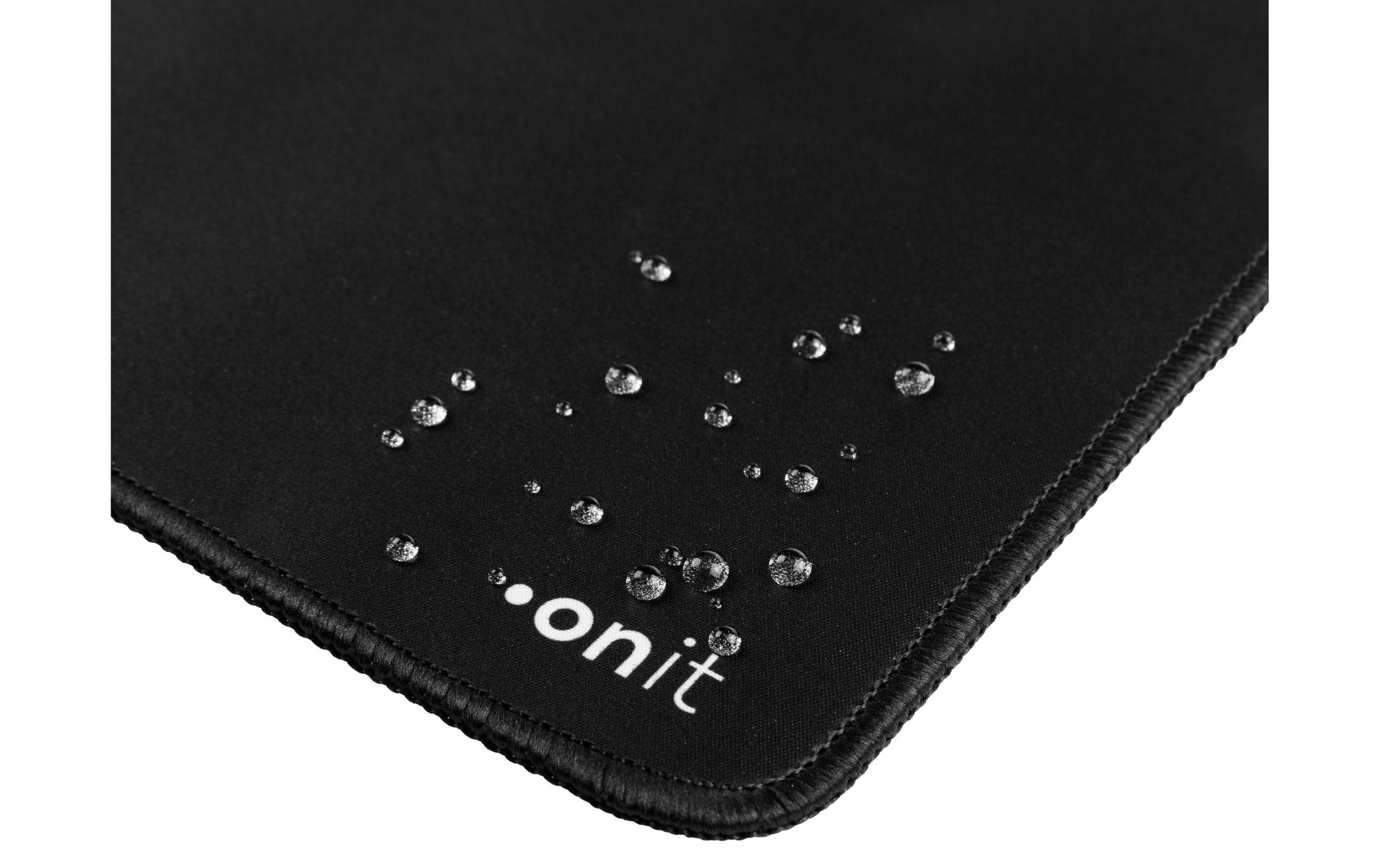 ONIT F01707 – Mauspad – 230 × 200 mm, Gummi/Textil, Schwarz, Gestickte Kanten, Anti-Rutsch-Basis