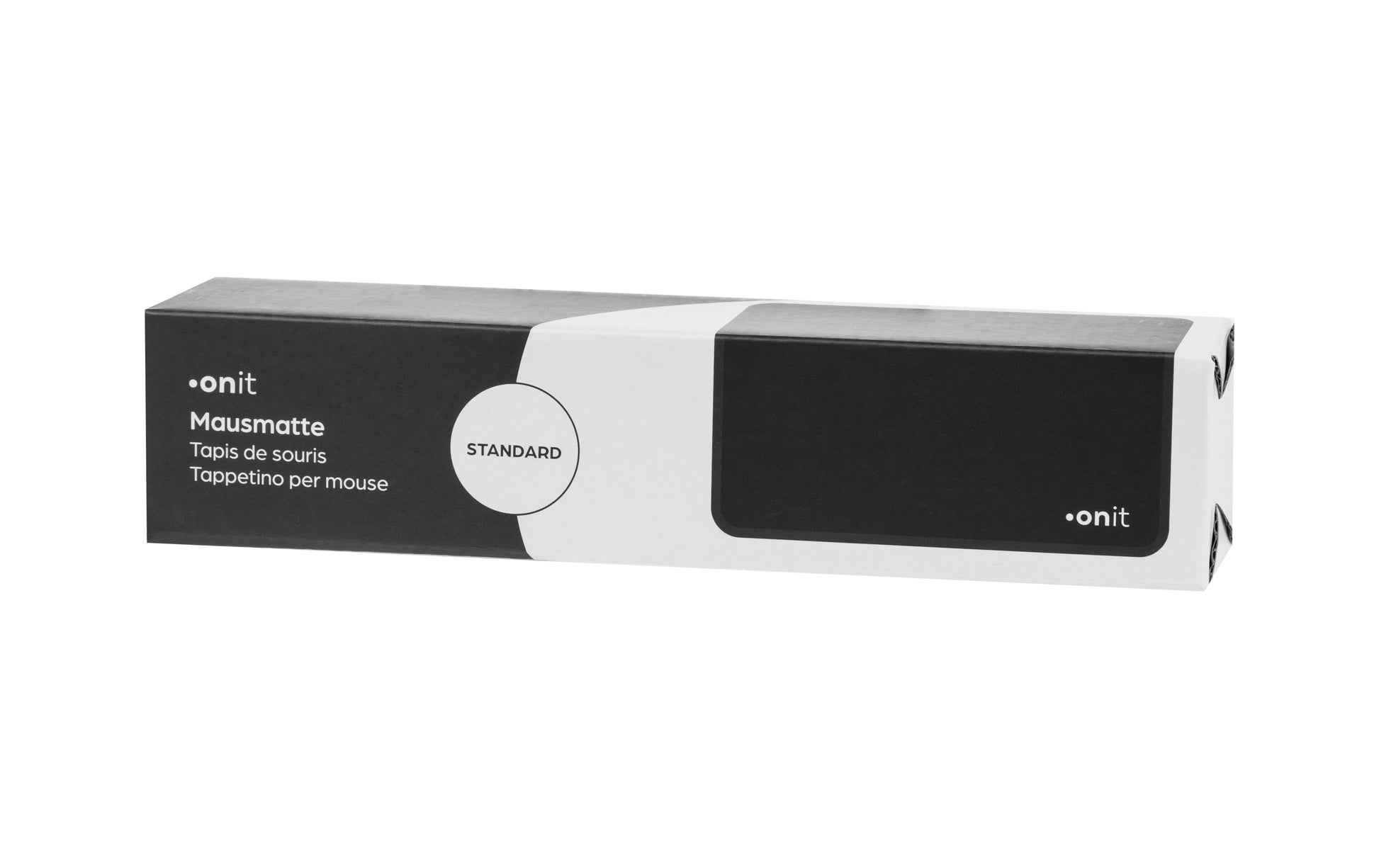 ONIT F01707 – Mauspad – 230 × 200 mm, Gummi/Textil, Schwarz, Gestickte Kanten, Anti-Rutsch-Basis