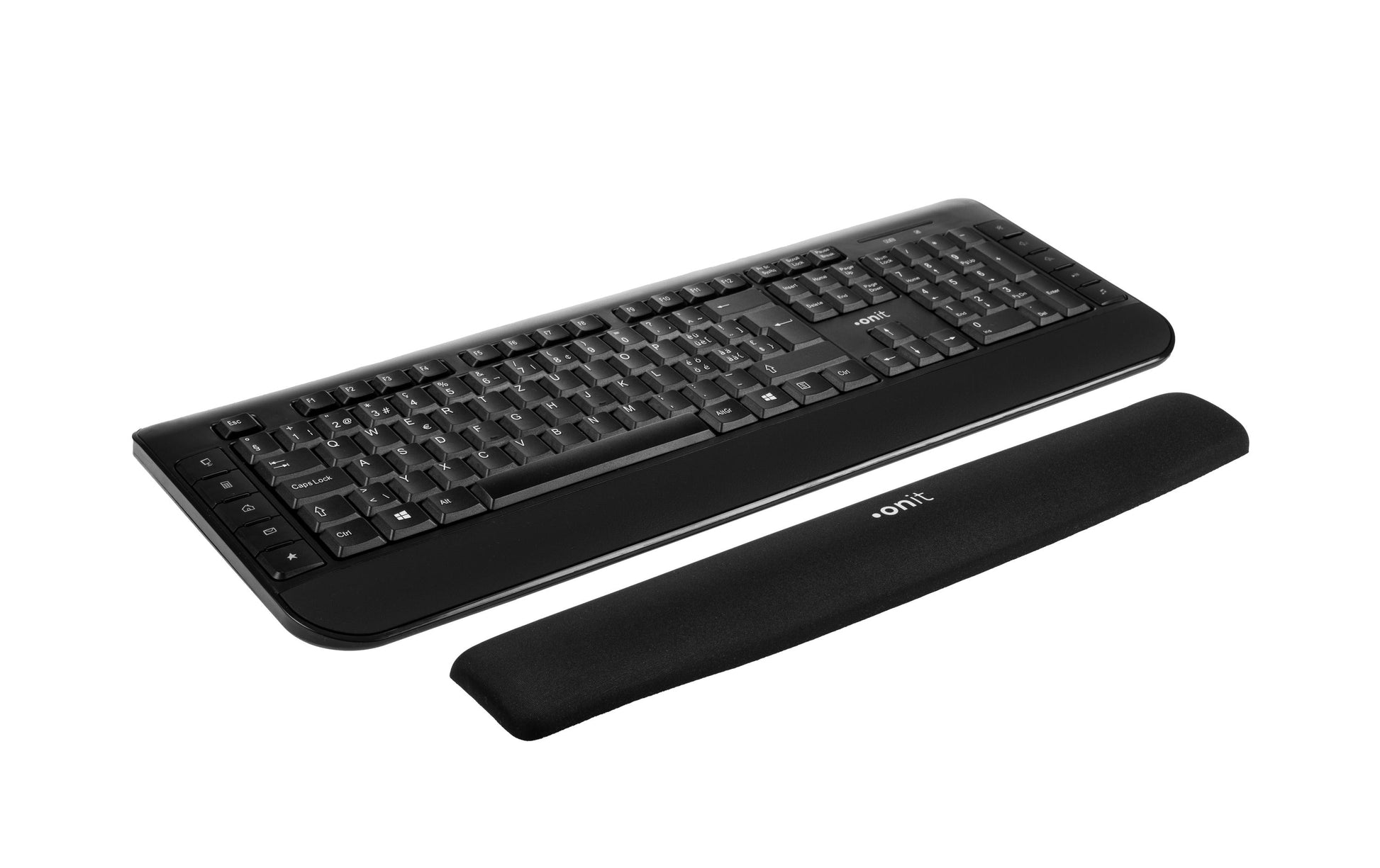 ONIT Handgelenkauflage für Tastatur – Gel – Schwarz – 400 × 60 mm – rutschfest