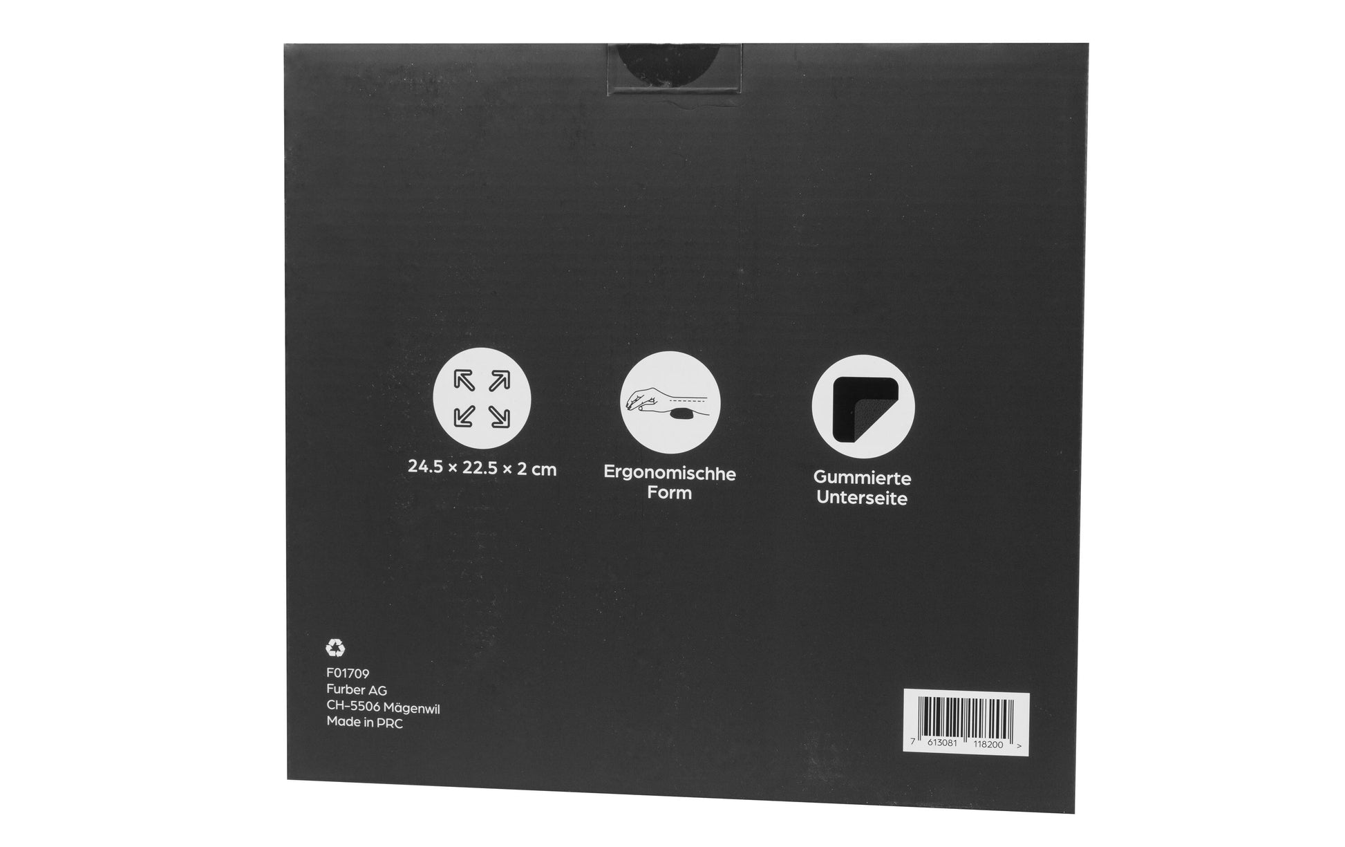 ONIT Mauspad mit Handgelenkauflage – Gel – Schwarz – 225 × 245 mm – rutschfest