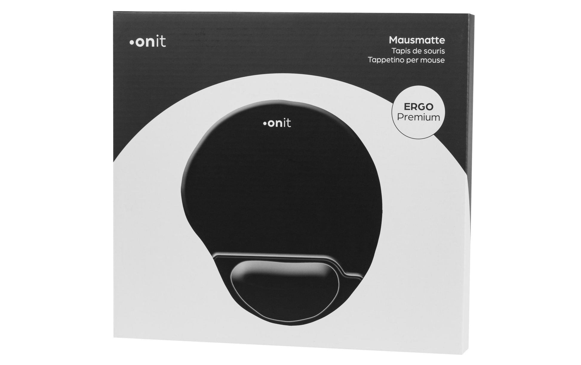 ONIT Mauspad mit Handgelenkauflage – Gel – Schwarz – 225 × 245 mm – rutschfest