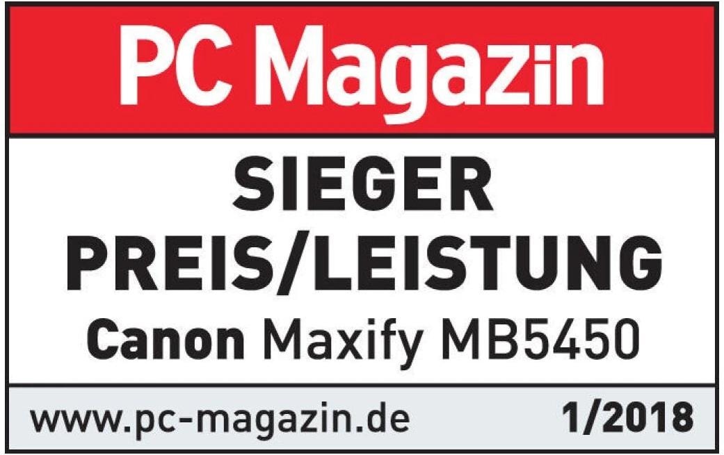 Canon MAXIFY MB5450 – Farbiges Tintenstrahl-MFP A4, 4-in-1 – USB – Duplex, Duplex-ADF – 24 S./Min. S/W