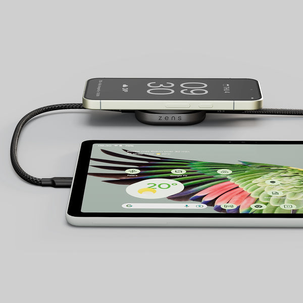 ZENS Pro 2 2-in-1 Kabelloses Ladepad Qi2 – USB-C×2, PD – Schwarz