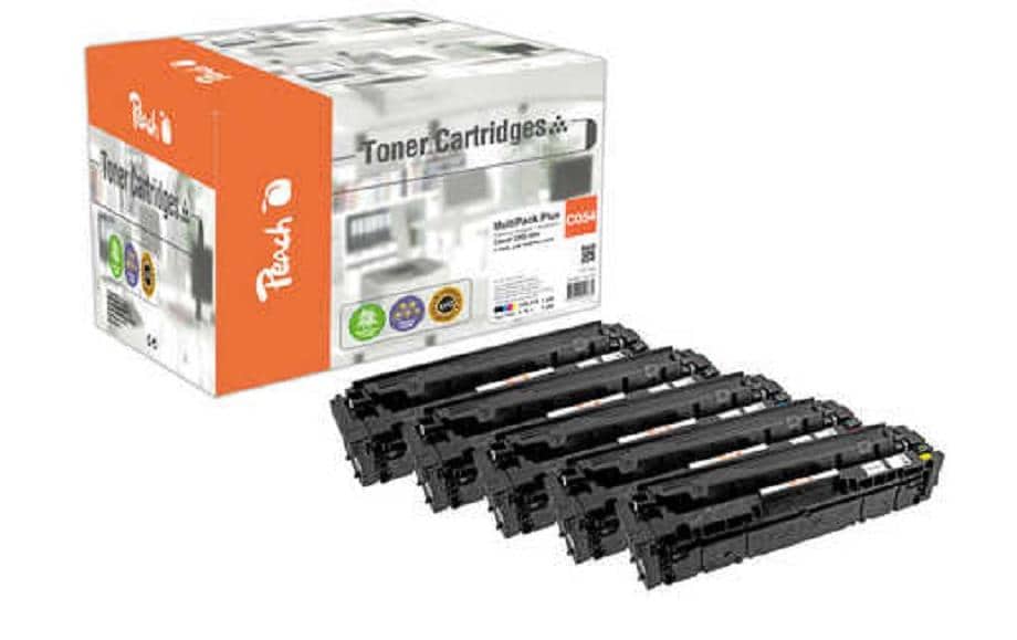 Peach Toner-Multipack – BK/C/M/Y, 1200 Seiten – für Canon LBP-620 Serie, LBP-621 Cw, LBP-623 Cdw und andere