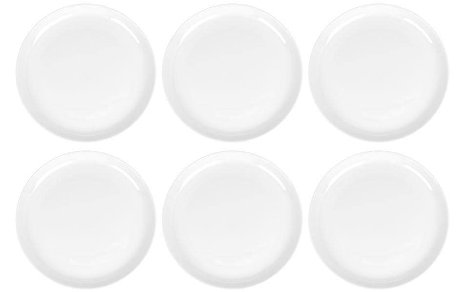Furber. Furber Teller – 6er Set, Ø 21 cm, Knochenporzellan, Weiss, spülmaschinenfest