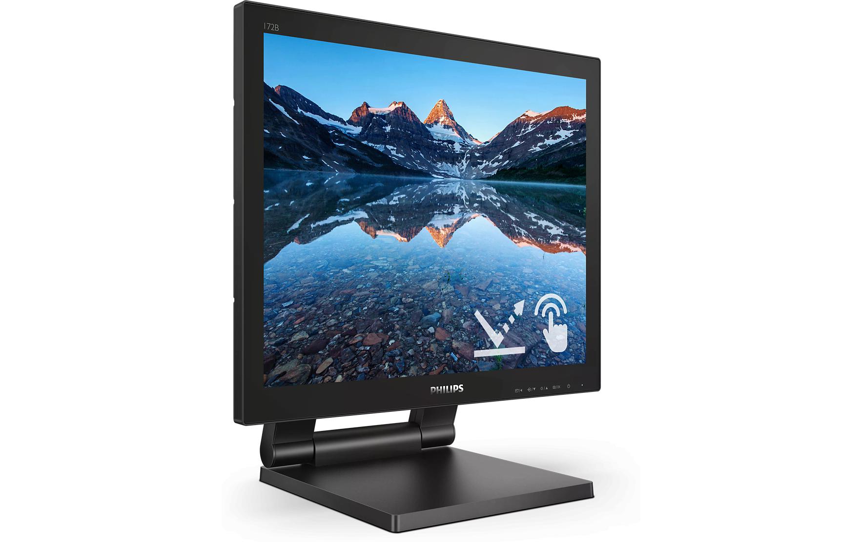 Philips 172B9TL/00 – Monitor, 17", 1280 × 1024 (SXGA), TN, Touch, 60 Hz, 250 cd/m², VESA 100 × 100, Schwarz