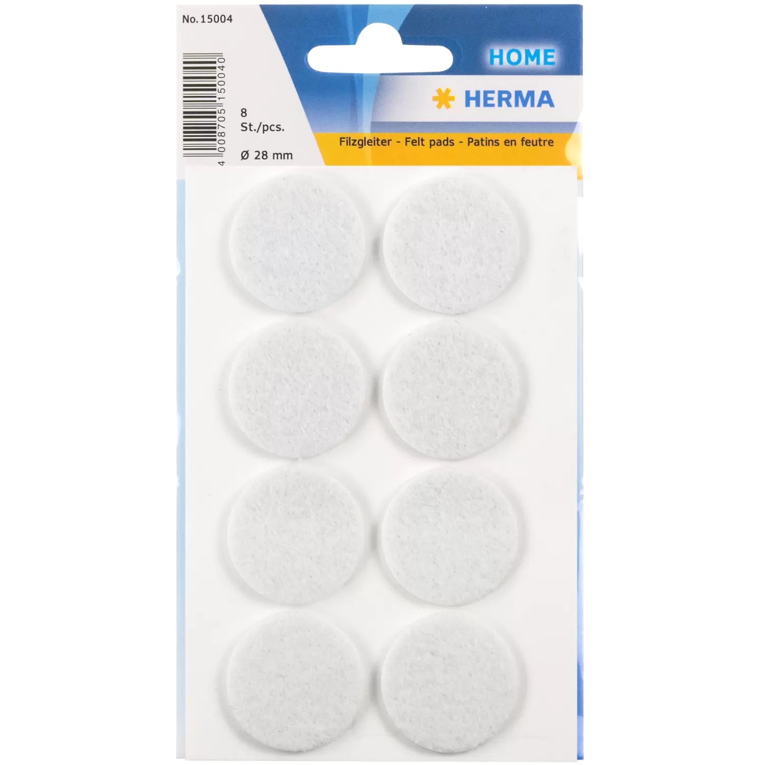 HERMA Filzgleiter – 8er-Set, Ø 2,8 cm, weiss
