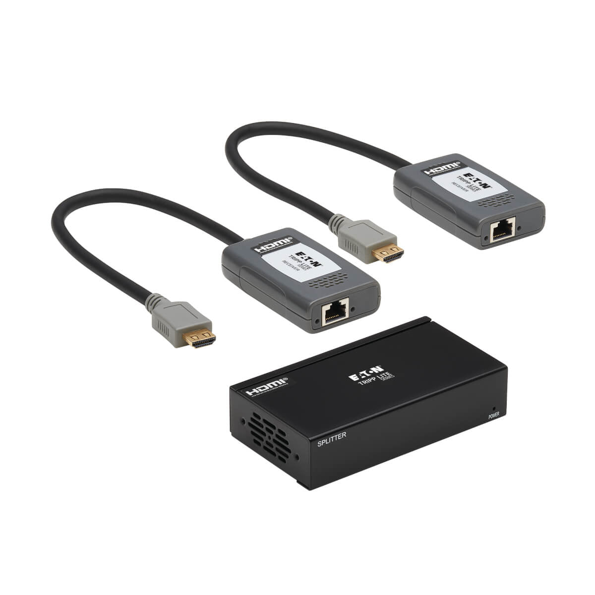 Tripp Lite B127A-002-BHPH2 – Extender-Set, über Cat6, 1× HDMI In / 2× HDMI Out, 4K@60 Hz, 70 m, HDR, HDCP 2.2