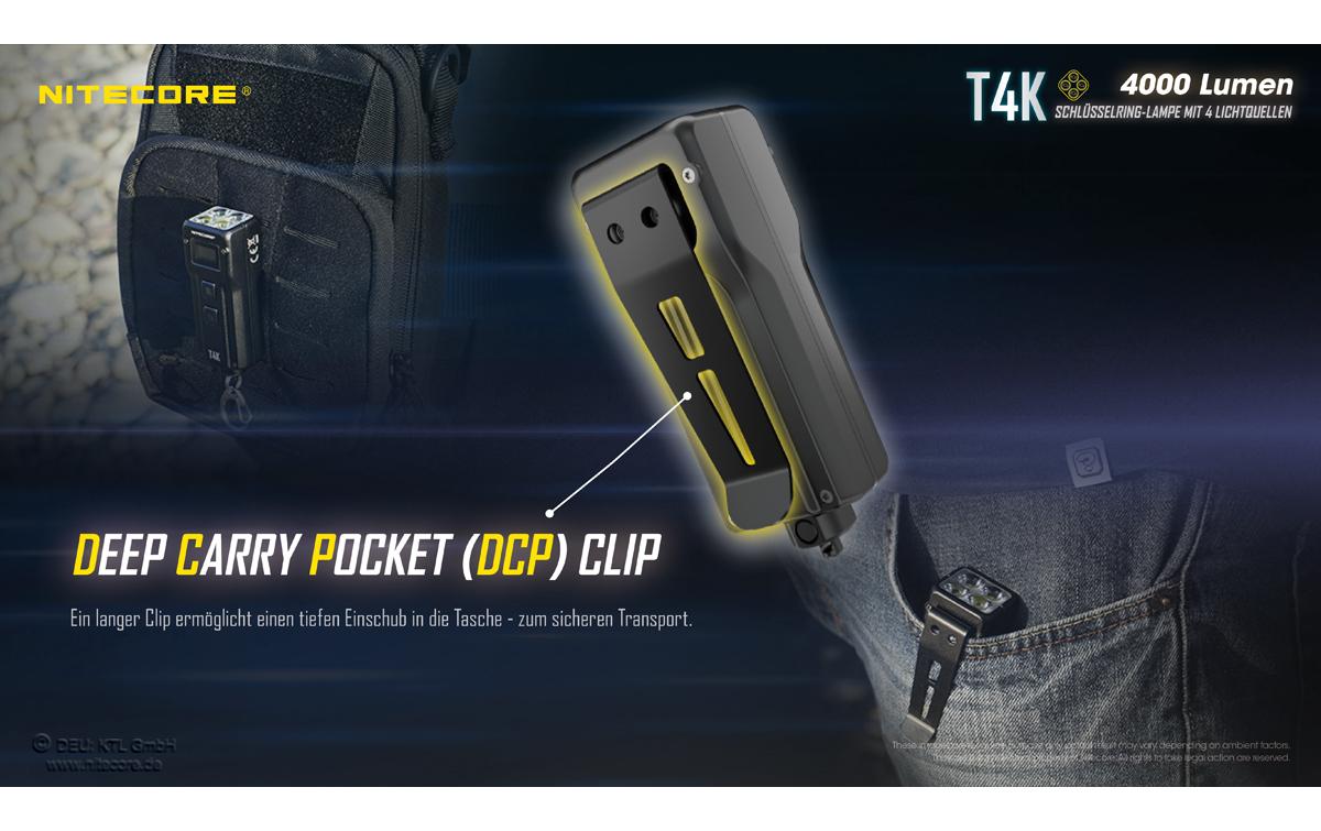 Nitecore Taschenlampe T4K – 4000 lm, 209 m, IP54, USB, 5 Stufen – Schwarz