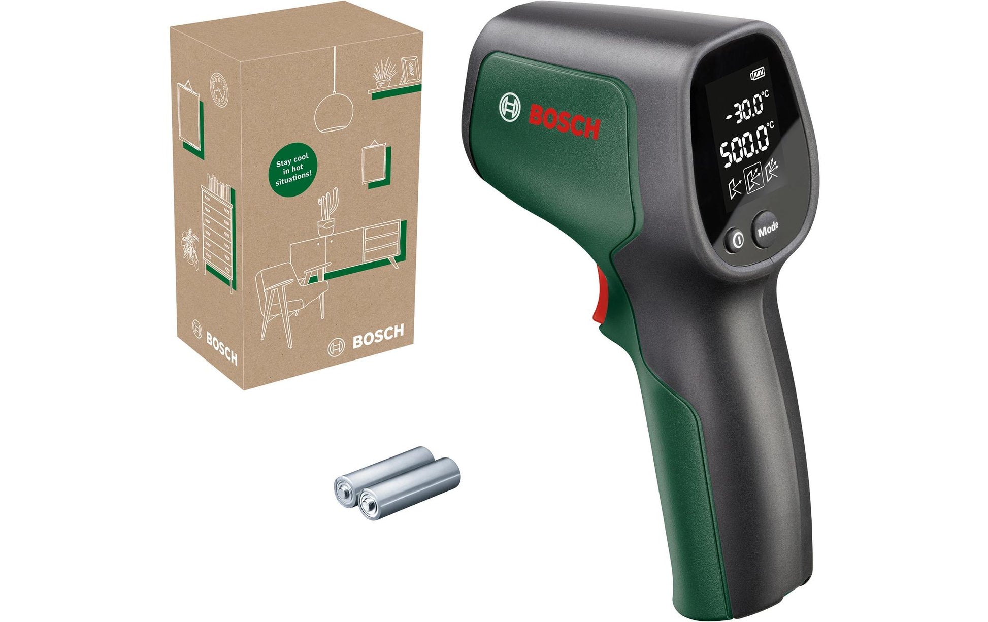 Bosch Universal Temp Infrarot-Thermometer – -30 bis +500 °C, °C/°F