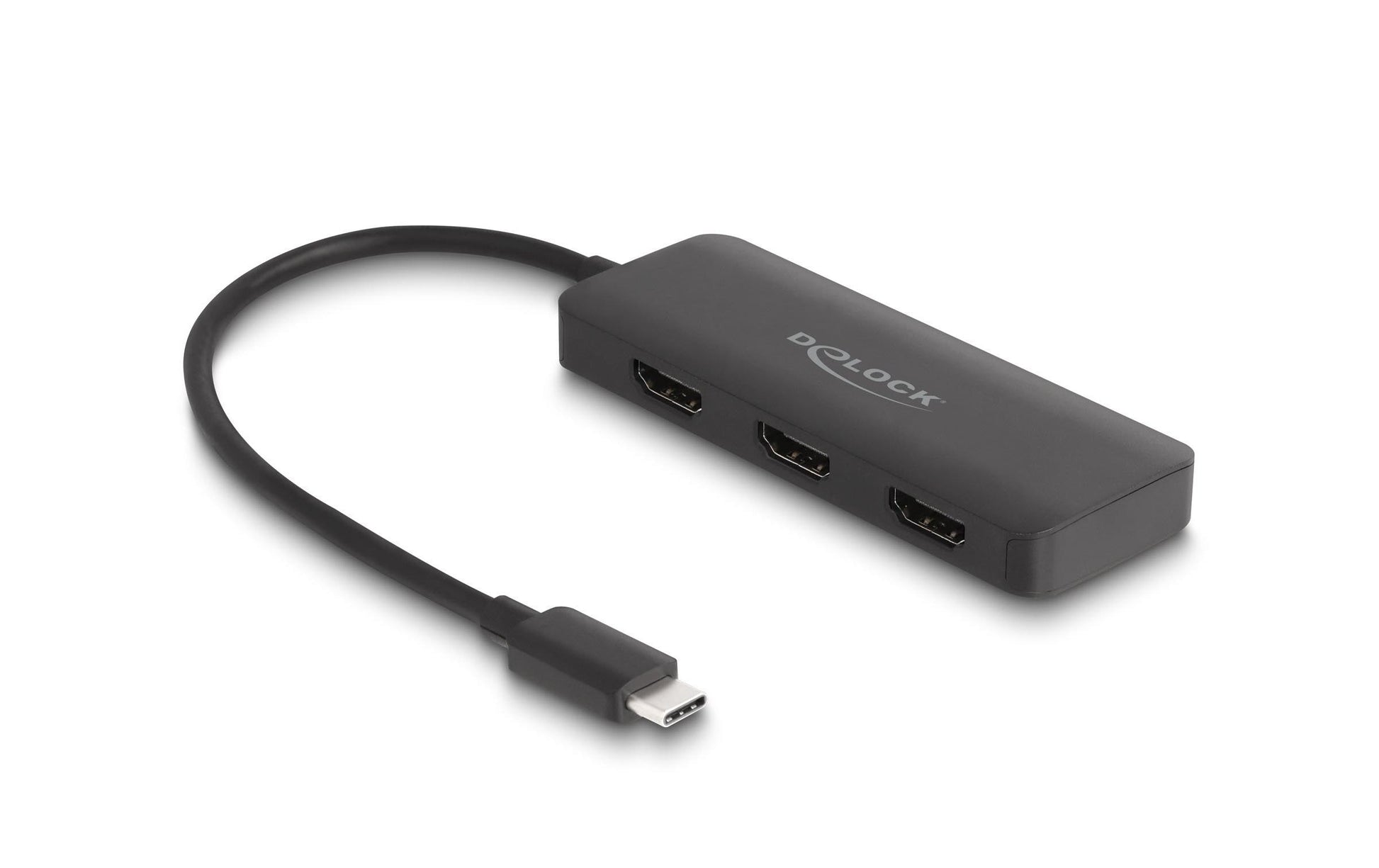 DeLOCK USB-C Splitter zu 3× HDMI – 4K (3840 × 2160) @ 30 Hz, DP Alt Mode, 0,15 m, für Windows 10/11