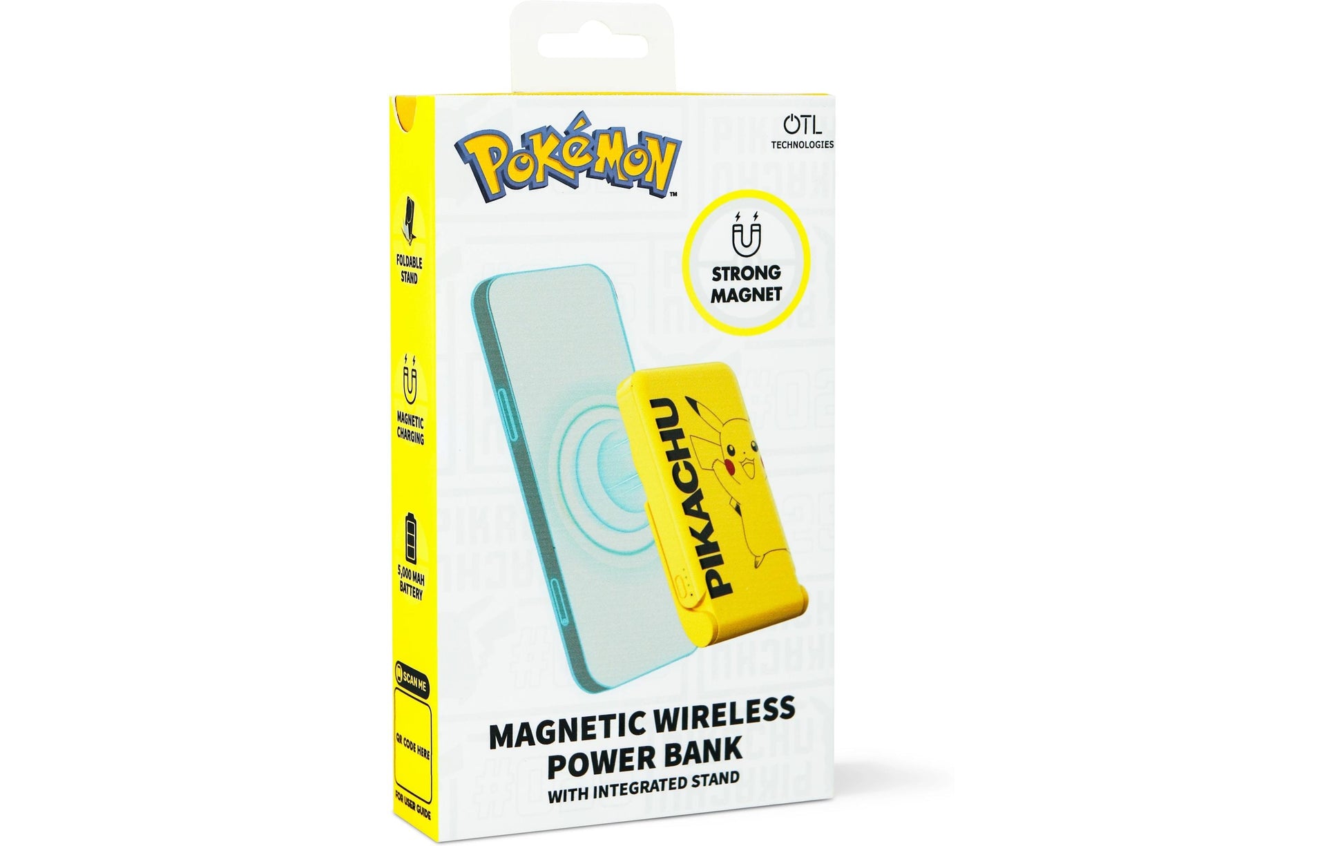 OTL Technologies Powerbank 5000 mAh, PD 20 W, 1× USB-C, Kabelloses Laden, für Smartphones, Gelb