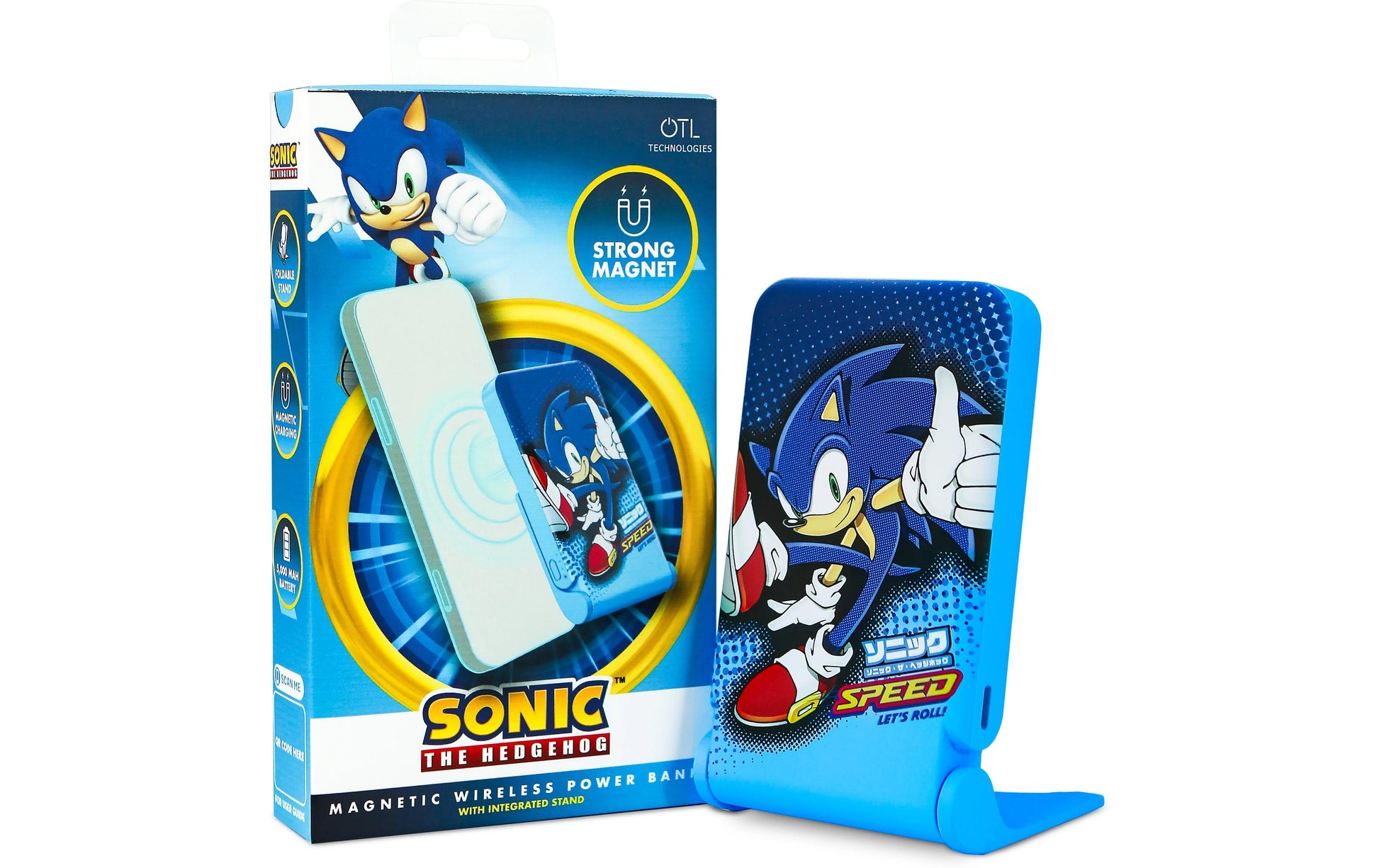 OTL Technologies Powerbank 5000 mAh, PD 20 W, 1× USB-C, kabelloses Laden, für Smartphones, Blau