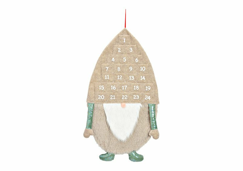 G. Wurm Adventskalender Wichtel – 24 Türchen – Textil, Mehrfarbig – 49 × 86 × 4 cm