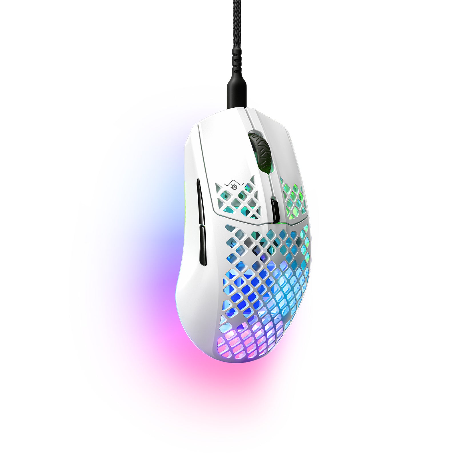 SteelSeries Aerox 3 – Gaming-Maus – Kabelgebunden (USB-C), 8500 DPI, RGB-Beleuchtung, rechts, Weiss