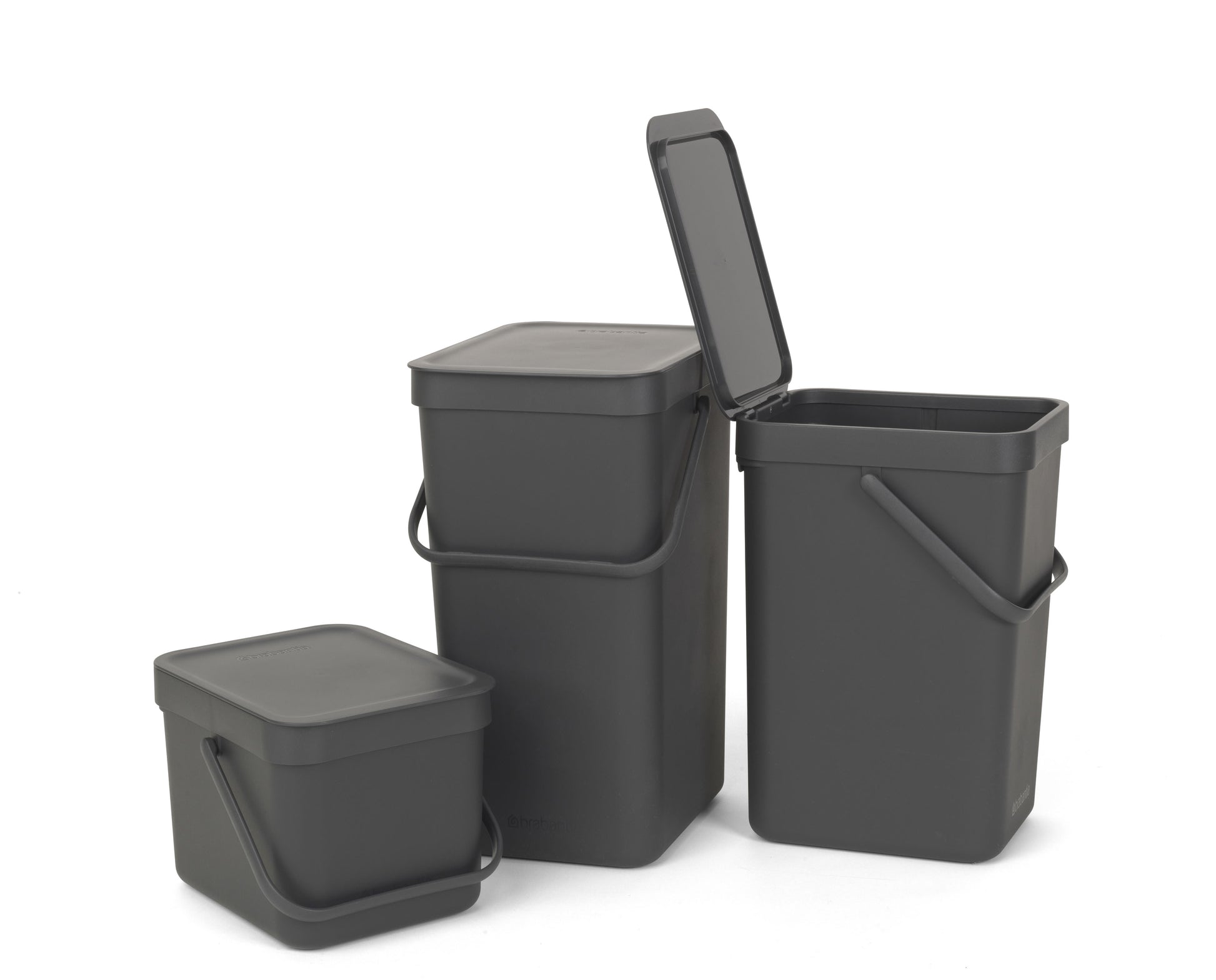 Brabantia Komposteimer Sort & Go – 6 l – Kunststoff, rechteckig – grau