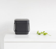 Brabantia Komposteimer Sort & Go – 6 l – Kunststoff, rechteckig – grau