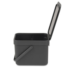 Brabantia Komposteimer Sort & Go – 6 l – Kunststoff, rechteckig – grau