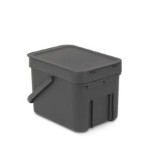 Brabantia Komposteimer Sort & Go – 6 l – Kunststoff, rechteckig – grau
