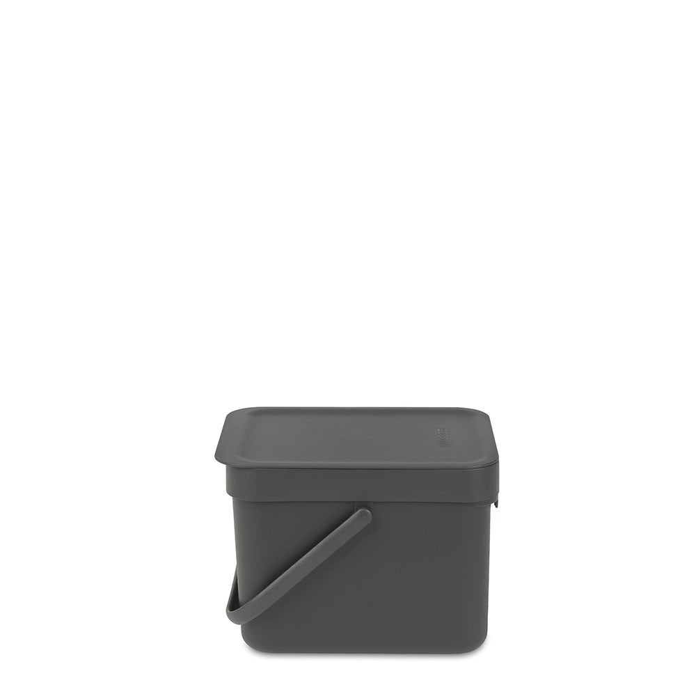 Brabantia Komposteimer Sort & Go – 6 l – Kunststoff, rechteckig – grau