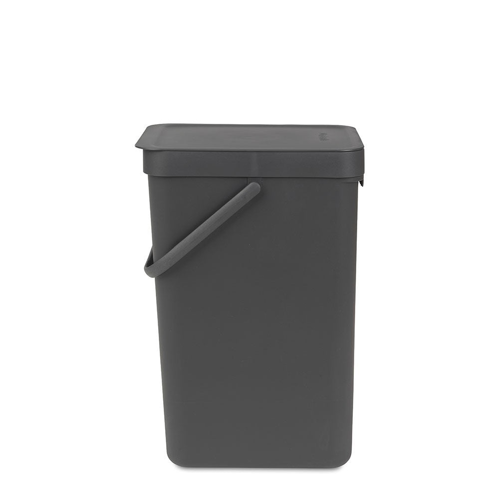 Brabantia Recyclingbox Sort & Go – 16 l – Kunststoff, rechteckig – dunkelgrau